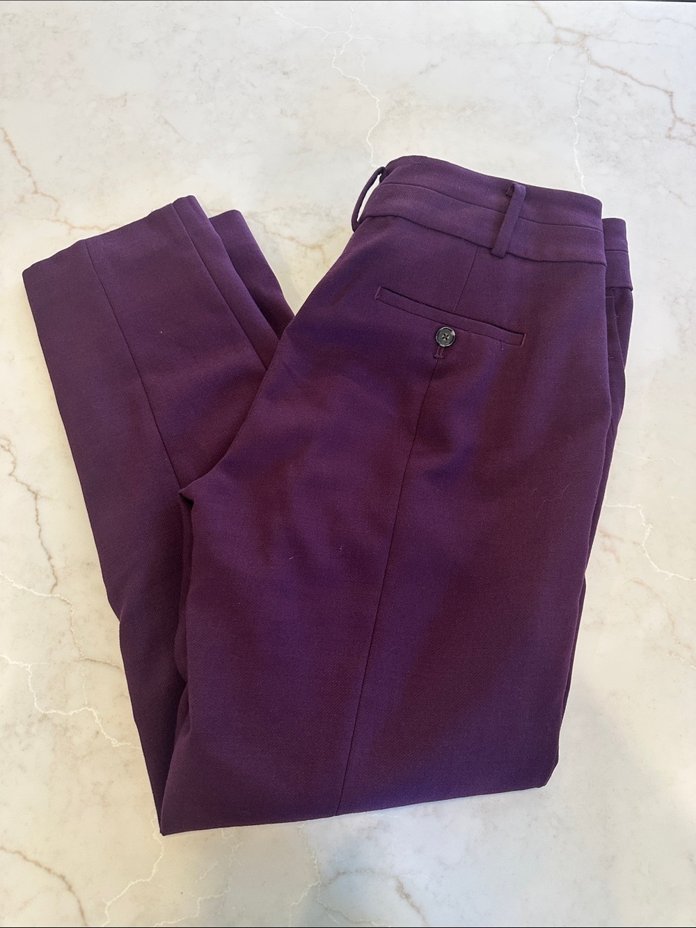 LOFT Straight Leg Pants in Deep Purple